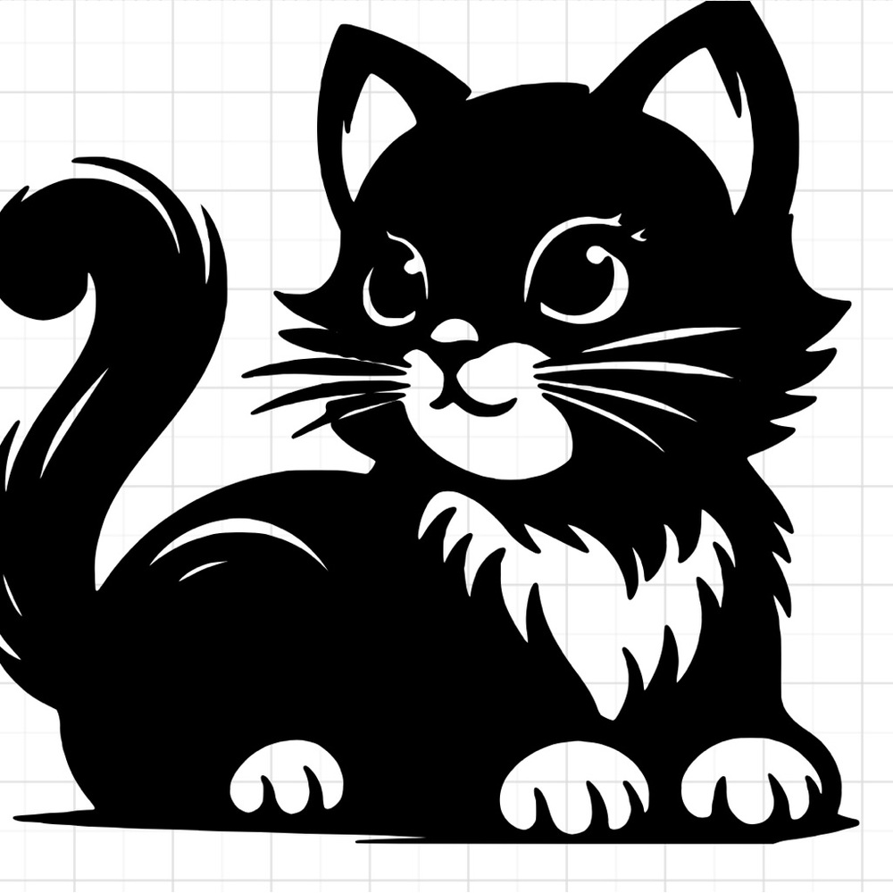 Black and White Cat decal